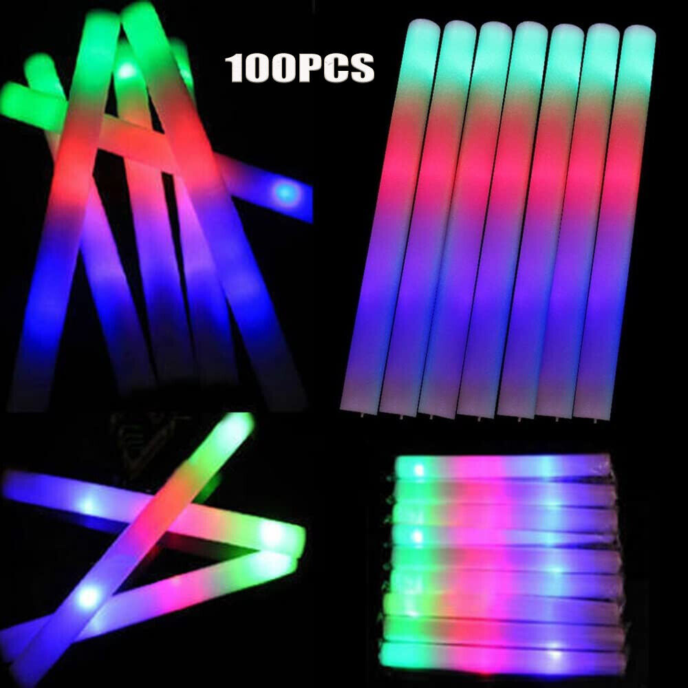 Flashing Led Foam Sticks Party - Kızdırma Çubukları Toplu 100'lü Paket LED