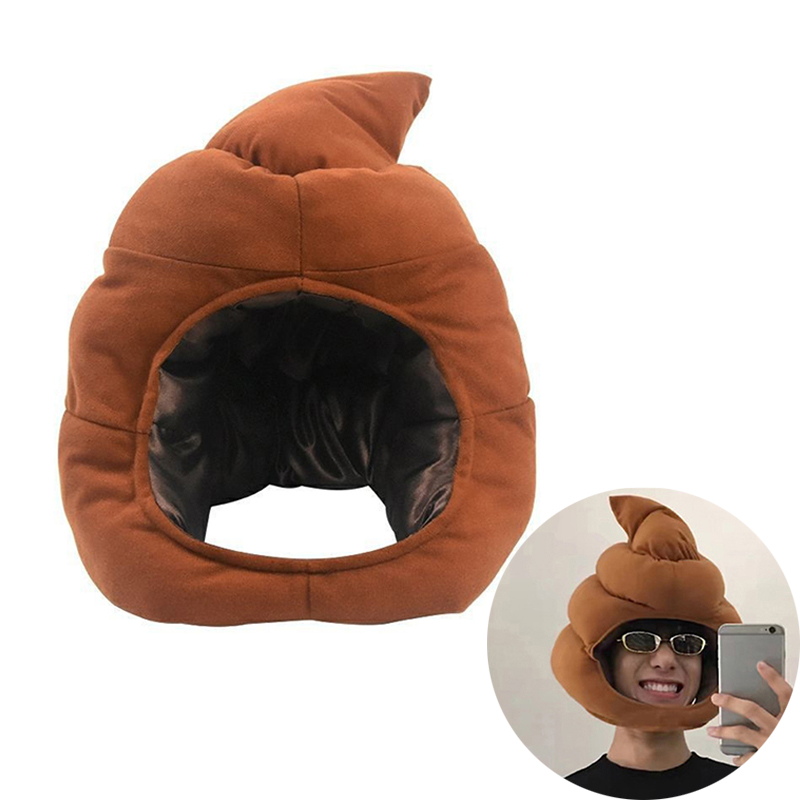 Fake Poop Gag Gift - Yaratıcı sevimli bok şekli peluş şapka