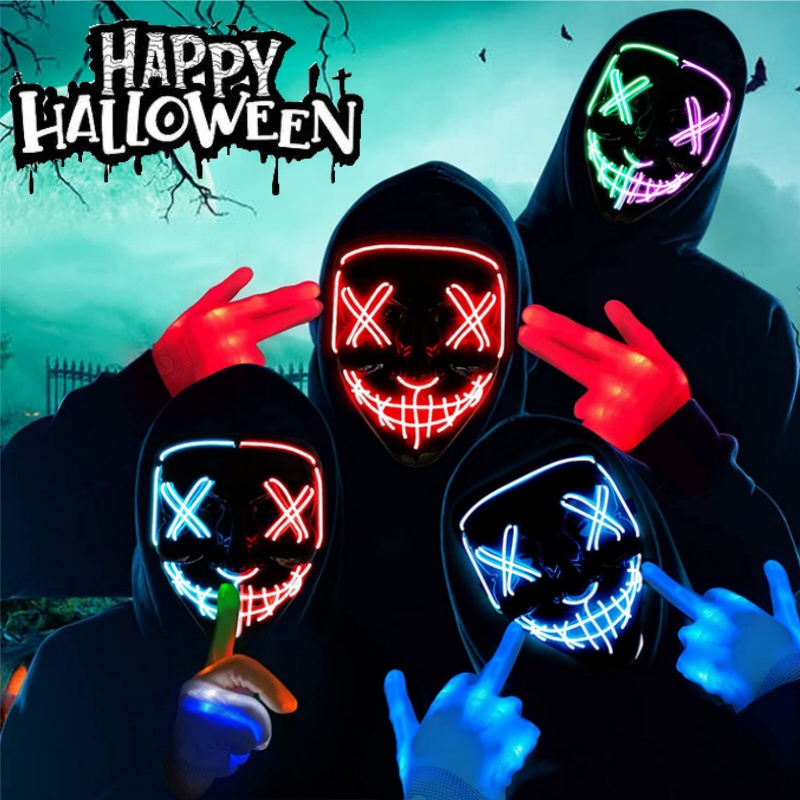 Led Purge Mask Halloween - Korkunç Cadılar Bayramı Cosplay Light up