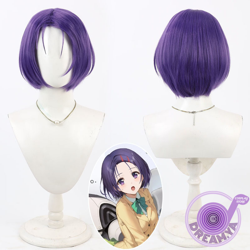 Anime Cosplay Wig Heat Resistant - Sairenji Haruna Cosplay Peruk Mor Kısa