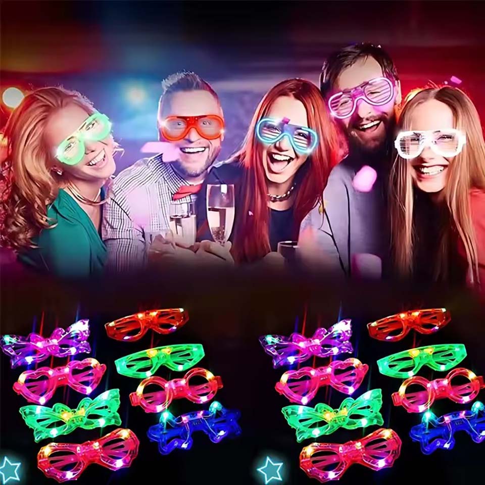 Glow In The Dark Party Glasses - 10/20/30/40/50 adet LED ışıklı gözlük karanlıkta