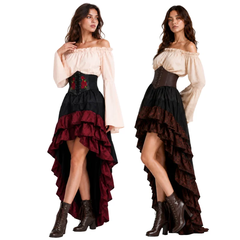 Medieval Renaissance Dress Women - Cadılar Bayramı Orta Çağ Retro Korsan