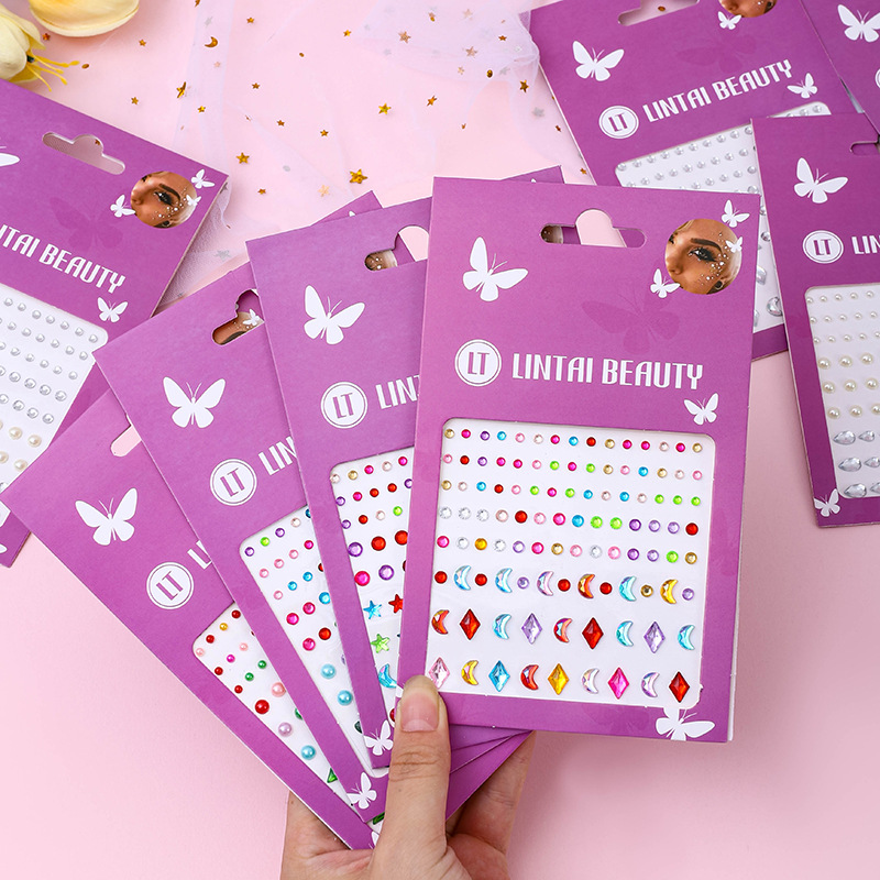 Party Supplies - Sıcak Satış Yüz Taşları Çıkartmaları Kendinden