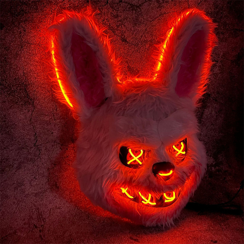 Led Purge Mask Halloween - Tavşan Maskesi Masquerade LED Tavşan Ayı