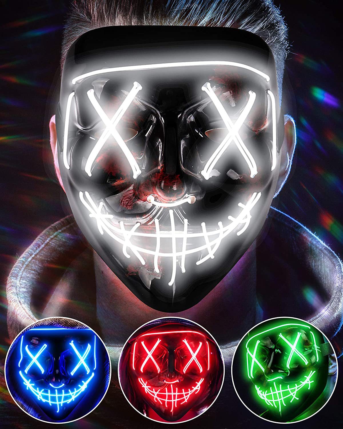 Kablosuz korkunç parlayan mask - Led Purge Mask Halloween incelemesi ve fiyatı