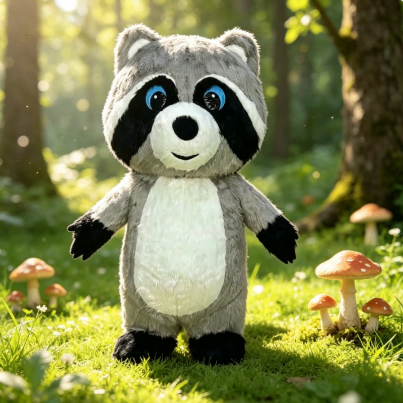 Gri Peluş Şişme Rakun Maskot K - Costumes incelemesi ve fiyatı