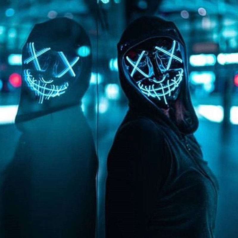 1P korkunç cadılar bayramı Col - Led Purge Mask Halloween incelemesi ve fiyatı