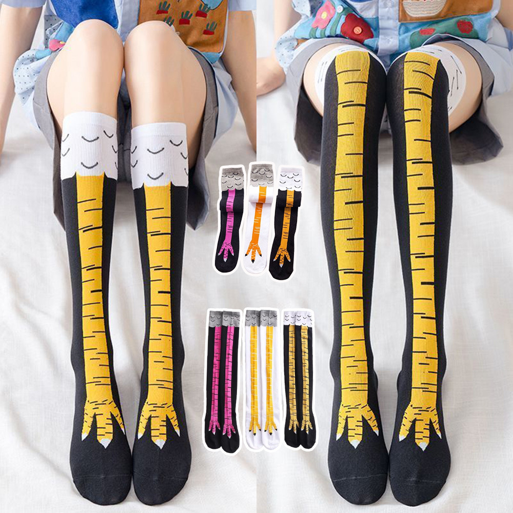 1-4 Çift Kadın Diz Üstü Çorapl - Funny Chicken Leg Socks incelemesi ve fiyatı